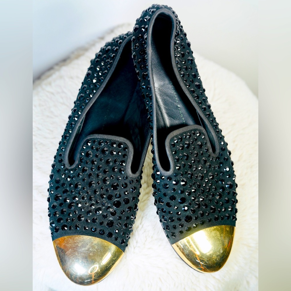 Giuseppe Zanotti Metallic Gold Metal Cap Toe Flat - Size 41